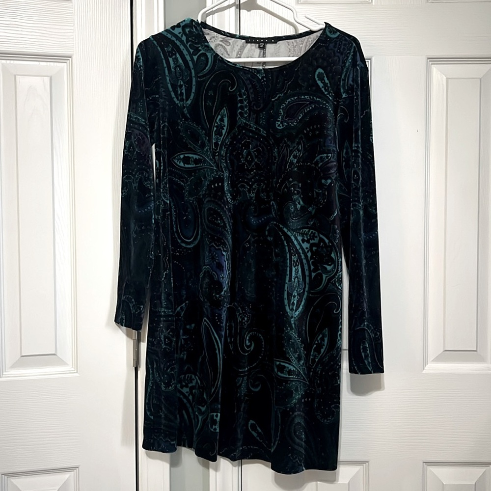 Tiana B. Velvet like Paisley dress